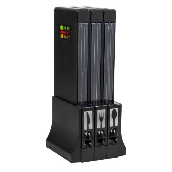 Mind Reader 3-Compartment Utensil Dispenser, 24-1/2inH x x 10-3/4inW x 10-1/4inL, Black