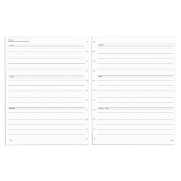 TUL Discbound Undated Weekly/Monthly Refill Pages, Letter Size, 68 Sheets