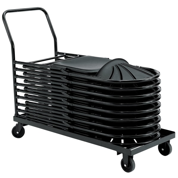 National Public Seating Dolly, DY1100 Folding Chair, 39inH x 19inW x 46-1/2inD, Brown