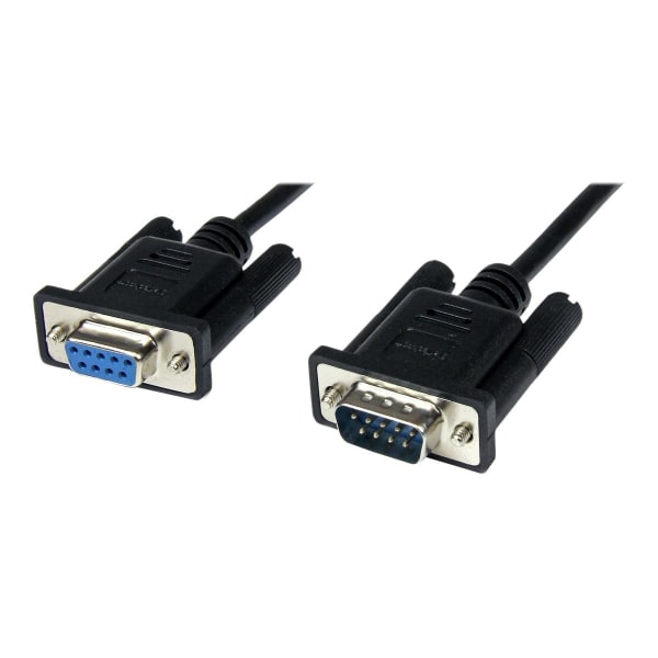 StarTech.com 2m Black DB9 RS232 Serial Null Modem Cable F/M - DB9 Male to Female - 9 pin Null Modem Cable - 1x DB9 (M), 1x DB9 (F), Black - Null modem cable - DB-9 (F) to DB-9 (M) - 6.6 ft - black