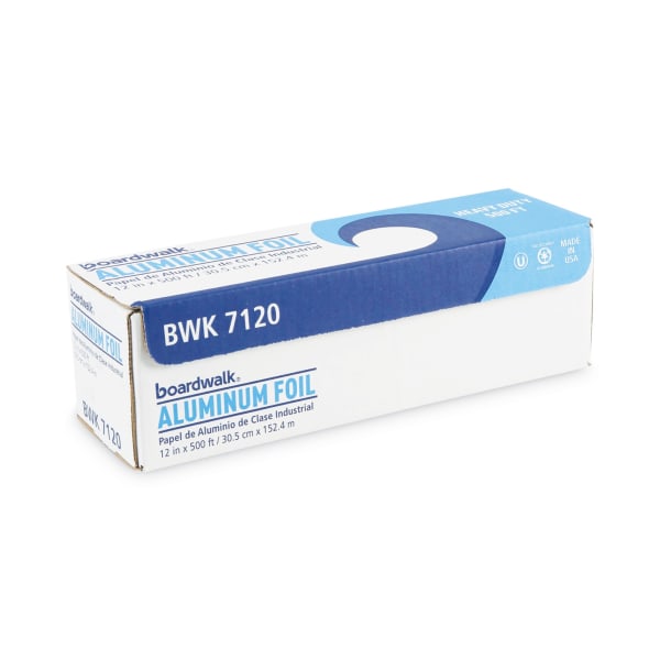 Boardwalk Heavy-Duty Aluminum Foil Roll, 12in x 500ft, Silver