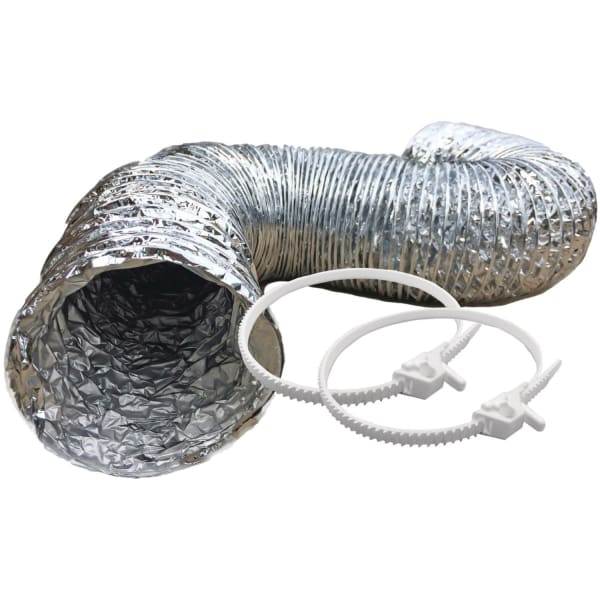 Builders Best SilverDuct Clothes Dryer Transition Duct - for Dryer - 4in Height - 96in Length - Silver