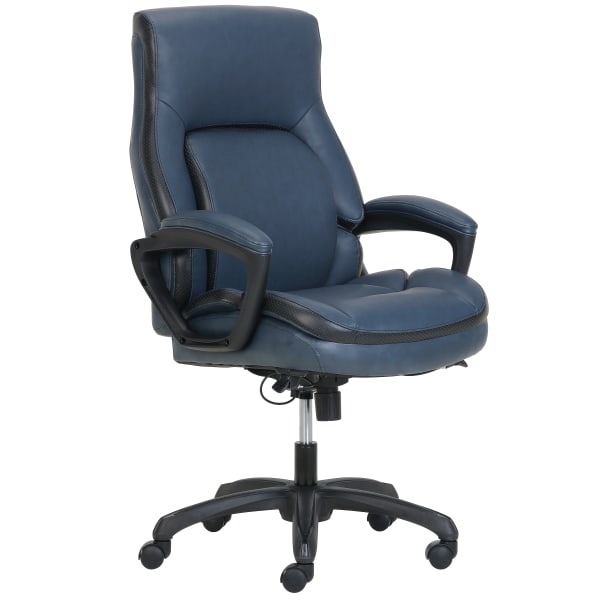 Shaquille O-Neal Amphion Ergonomic Bonded Leather High-Back Executive Office Chair, Navy/Black