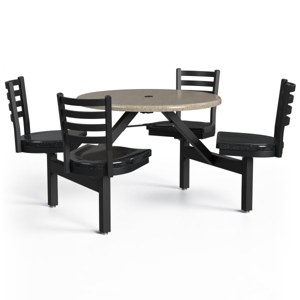Palmer Hamilton Covey Outdoor Cluster Table With 4 Seats, 29in x 54in, Cappuccino/Obsidian