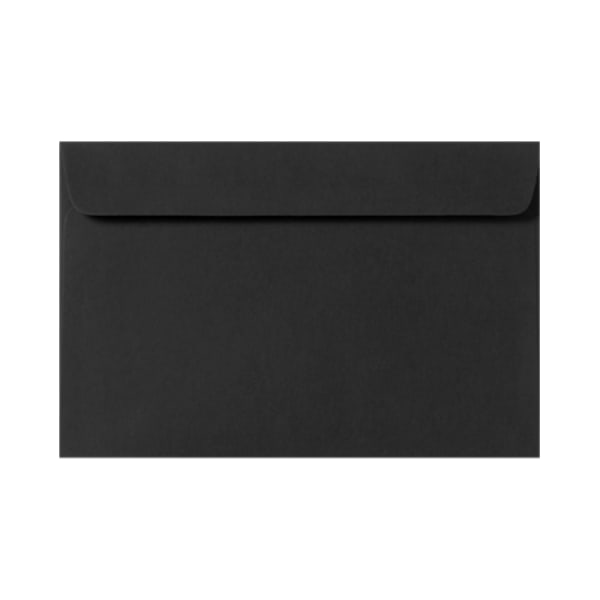 LUX Booklet 6in x 9in Envelopes, Gummed Seal, Midnight Black, Pack Of 50