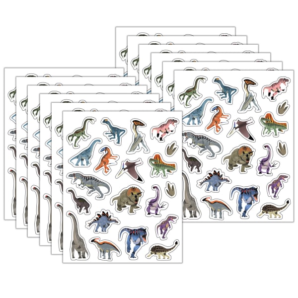 Teacher Created Resources Stickers, 2-1/2in x 1/2in, Dinosaurs, 120 Stickers Per Pack, Bundle Of 12 Packs