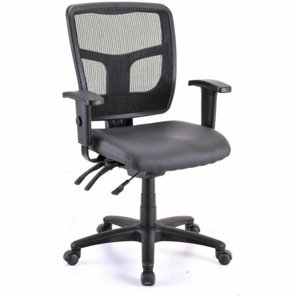 Lorell Executive Antimicrobial Mid-back Chair - Antimicrobial Vinyl Seat Material - Black Frame Color - Mid Back - 5-star Base - Black - Armrest - 1 Each