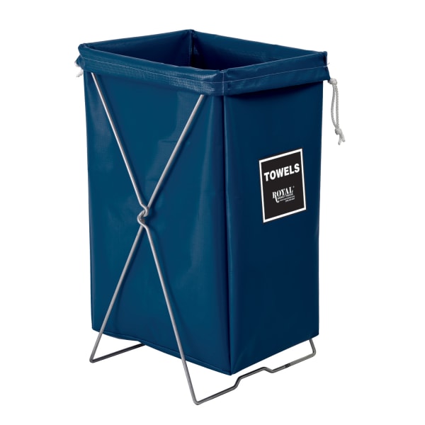 Royal Basket Trucks Hamper, Towel Hamper, 17inL x 15inW x 30inH, Navy Blue