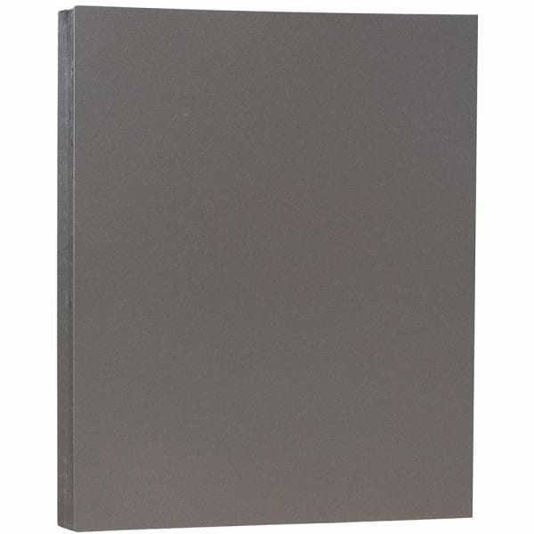 JAM Paper Card Stock, Dark Smoke Gray, Letter (8.5in x 11in), 100 Lb, Pack Of 50