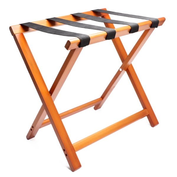 Hospitality 1 Source Wooden Luggage Racks, 20in x 22in x 14in, Mahogany, Pack Of 4 Racks