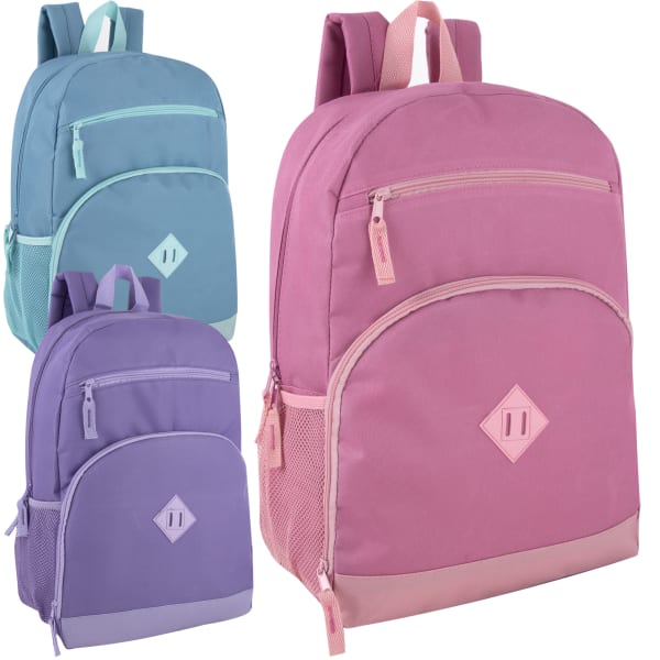 Trailmaker 2-Tone Backpacks, Assorted Colors, Girl, Case Of 24 Backpacks