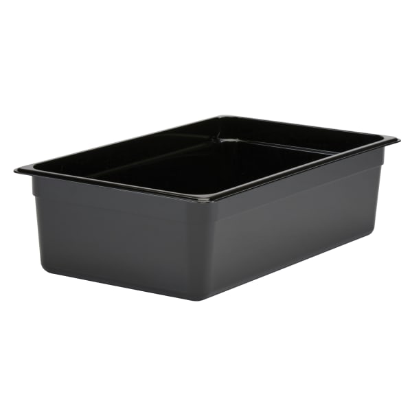 Cambro Camwear GN 1/1 Size 6in Food Pans, 6inH x 12-3/4inW x 20-7/8inD, Black, Set Of 6 Pans