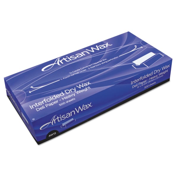 Bagcraft Dry Wax Paper, 8in x 10-3/4in, White, 500 Sheets Per Box, Carton Of 12 Boxes