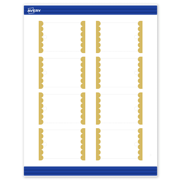 Avery Printable Tags With Sure Feed Technology, 2in x 3in, Matte White With Preprinted Gold Dots Edge, Pack Of 80