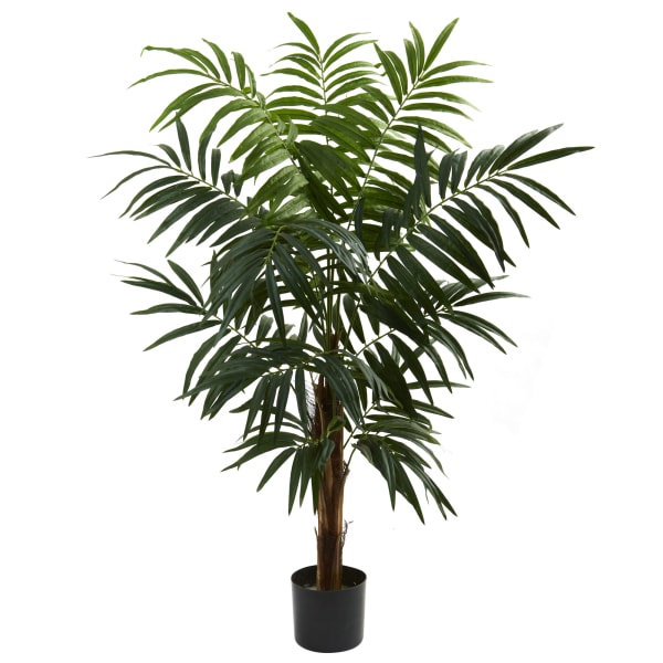 Nearly Natural Bulb Areca 54inH Plastic Tree With Pot, 54inH x 43inW x 38inD, Green