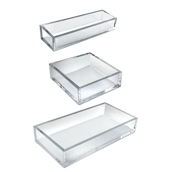 Azar Displays Deluxe 5-Piece Tray Set, Clear