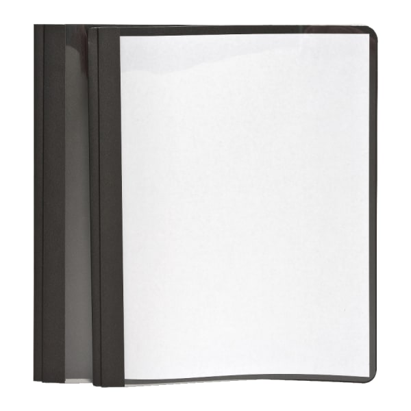 Oxford Clear-Front Report Covers, 8 1/2in x 11in, Black, Pack Of 25
