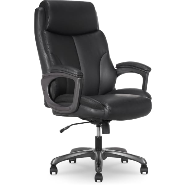 Thomasville Danvers Ergonomic High-Back Faux Leather Big & Tall Executive Office Chair, Black