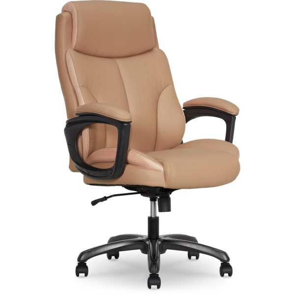 Thomasville Danvers Ergonomic High-Back Faux Leather Big & Tall Executive Office Chair, Tan