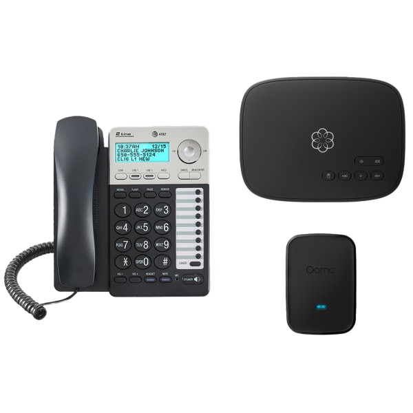 Ooma Home Office VOIP Phone Bundle with 2 Lines and 3-Way Conferencing