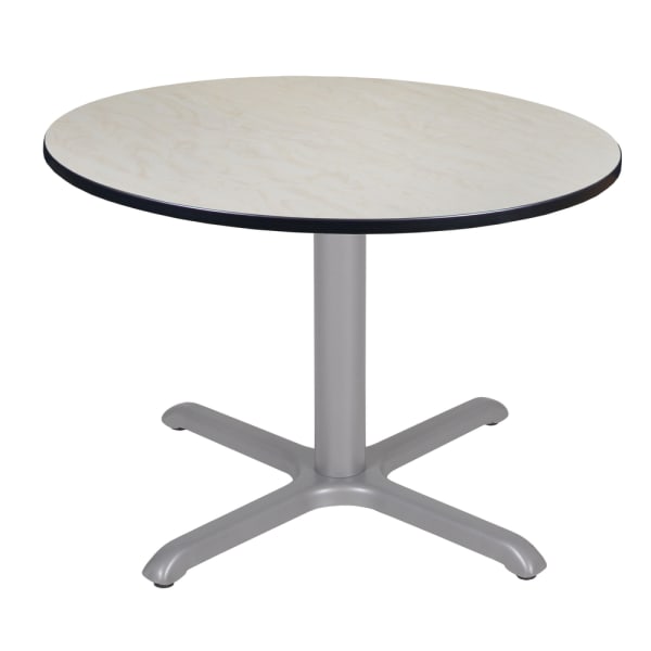 Regency Cain Round X-Base Breakroom Table, 29inH x 48inW x 48inD, Maple/Gray