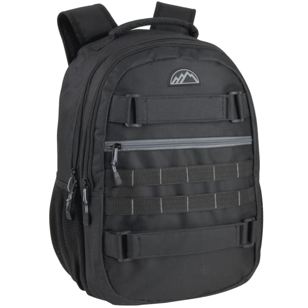 Mountain Edge Double Section Skate Strap Backpack, Black