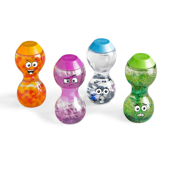 Hand2Mind Express Your Feelings Sensory Bottles, Excited, Nervous, Lonely and Impatient, Pre-K To 6