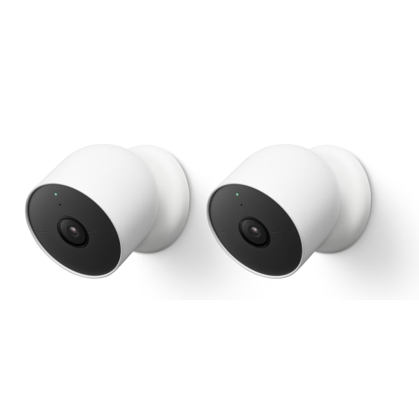 Google Nest Indoor/Outdoor Network Wireless Security Cameras, White, Pack Of 2