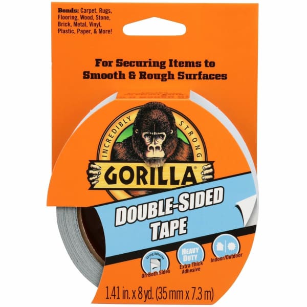 Gorilla Double-Sided Tape - 24 ft Length x 1.40in Width - Gray - 1 Roll