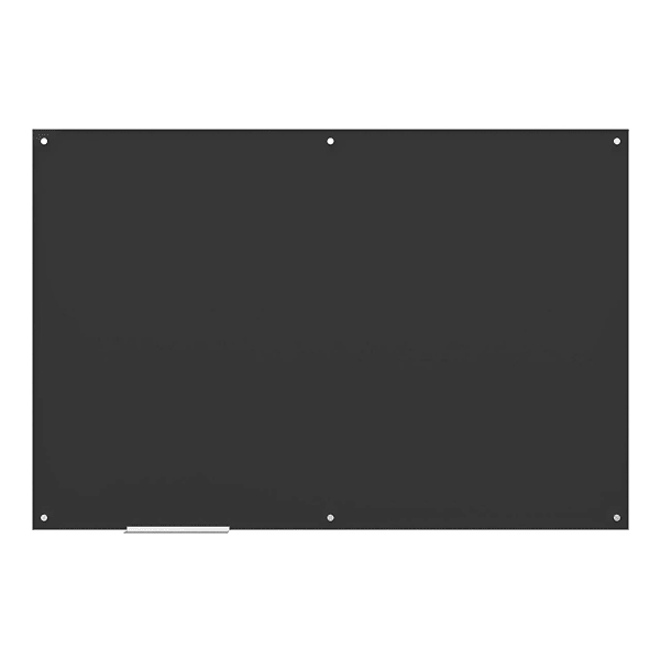 U Brands Non-Magnetic Glass Dry-Erase Board, 72in X 48in, Black Surface, Frameless, Actual Size 70in X 47in (173U00-01)