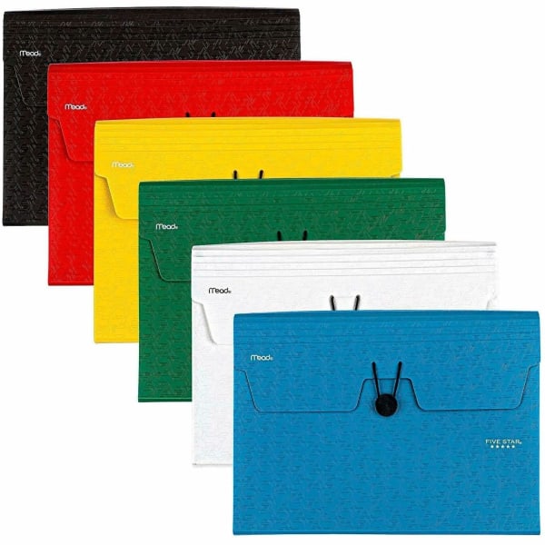 Five Star Letter Expanding File - 8 1/2in x 11in - 13 Pocket(s) - Plastic - Assorted - 0% Recycled - 1 Each