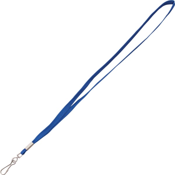 Advantus Metal Clasp Lanyard - 36in Length - Blue - Woven, Metal - 100 / Box