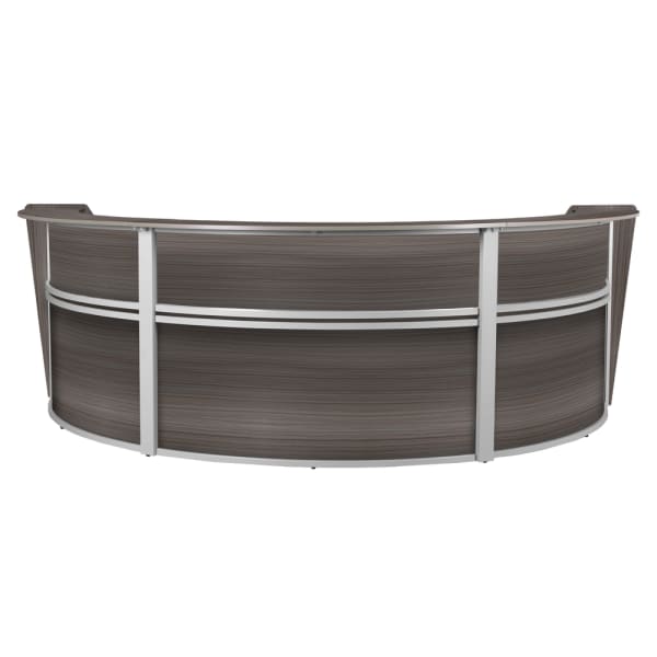 Regency Marque 144inW 3-Unit Curved Reception Desk Workstation, Gray