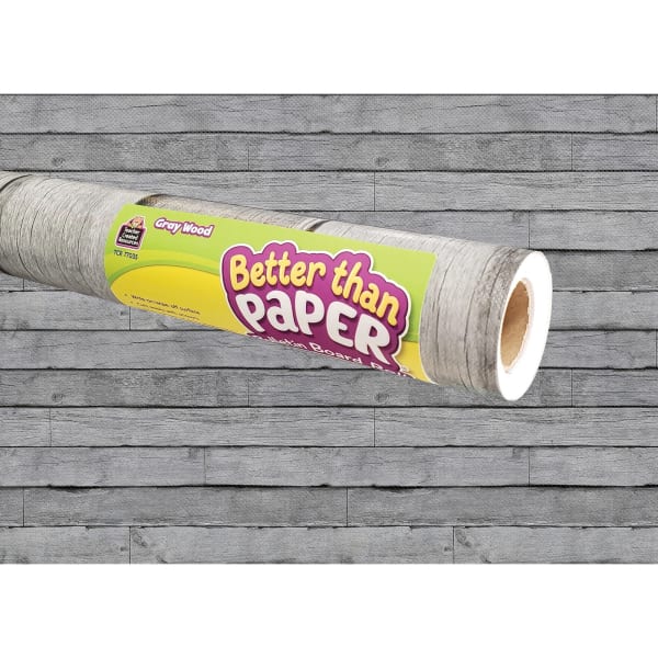 Teacher Created Resources Bulletin Board Roll - Bulletin Board, Poster, Student - 12 ft Height x 48in Width - Gray Wood - Fabric - 1 Roll