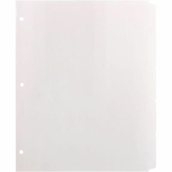 Business Source Reinforced Hole Punched Indexes - 5 Write-on Tab(s) - 5 Tab(s)/Set - 3 Hole Punched - White Divider - 100% Recycled - Non-laminated, Mylar Reinforcement - 36 / Box