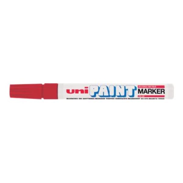 Uni-Ball Uni-Paint Oil-Base Medium Line Markers - Medium Marker Point - Red Oil Based Ink - White Barrel - 1 Each