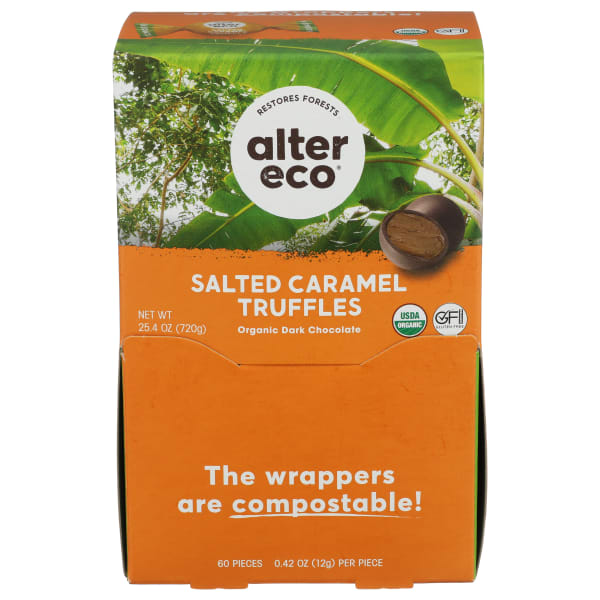 Alter Eco Organic Truffles, Salted Caramel, 0.42 Oz, Total Qty 60