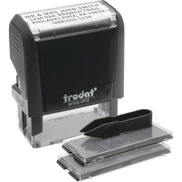 Trodat Do-it-Yourself Stamp - Date Stamp - 4 Characters/Line - 0.75in Impression Width x 1.88in Impression Length - 10000 Impression(s) - Black - Recycled - 1 Each