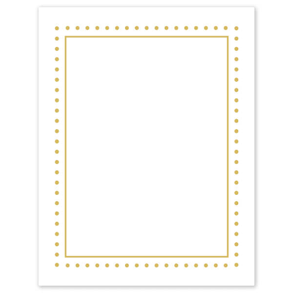Avery Printable Cards, 8-1/2in x 11in, Matte White With Preprinted Gold Dot Border, Pack Of 10