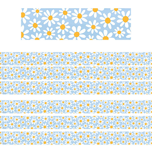 Teacher Created Resources Straight Border Trim, Daisies, 35ft Per Pack, Set Of 6 Packs