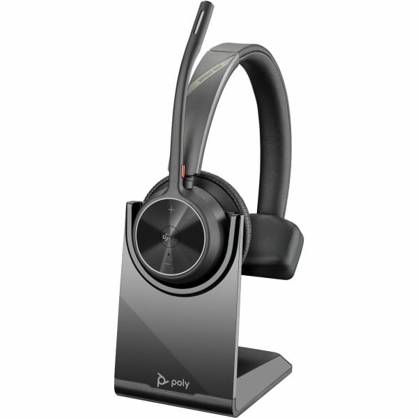 Poly Voyager 4310 Microsoft Teams Certified USB-C Headset with Charge Stand - Siri, Google Assistant - Mono - Wireless - Bluetooth - 298.6 ft - 20 Hz - 20 kHz - Over-the-head, On-ear - Monaural - Ear-cup