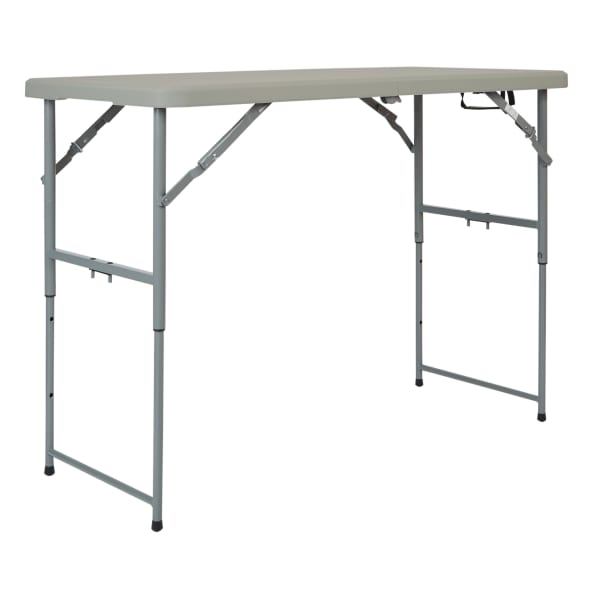 Office Star Work Smart Height-Adjustable Fold-In-Half Resin Multi-Purpose Table, 35-1/2inH x 48inW x 24inD