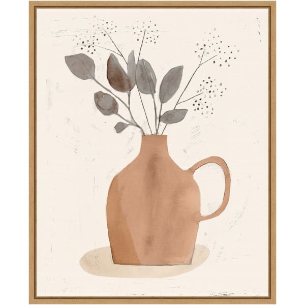 Amanti Art La Planta II (Floral Vase) by Victoria Barnes Framed Canvas Wall Art Print, 16in x 20in, Maple