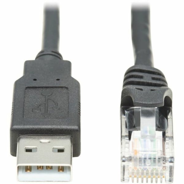 Eaton Tripp Lite Series USB-A to RJ45 Rollover Console Cable (M/M) - Cisco Compatible, 250 Kbps, 15 ft. (4.57 m), Black - U009015RJ45X