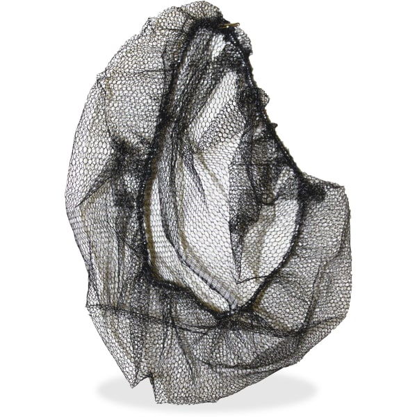 Genuine Joe Black Nylon Hair Net - Recommended for: Food Handling, Food Processing - Size Large - 21in Stretched Diameter - Contaminant Protection - Nylon - Black - Comfortable, Lightweight, Durable, Tear Resistant - 100 / Pack