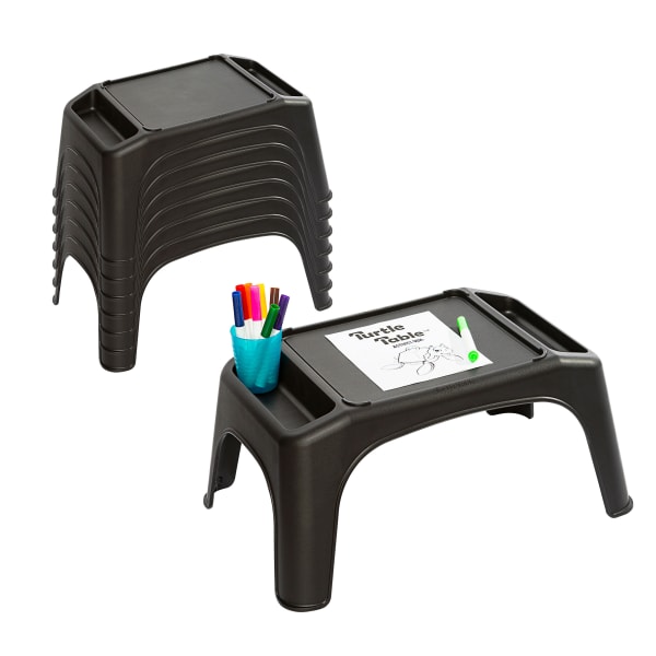 LapGear Turtle Table Kids Activity Lap Desk Tray, Black, 8-Pack