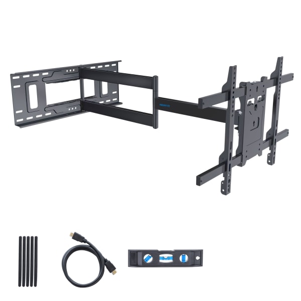 Mount-It! Full Motion TV Wall Mount With Extra Long Extension For Screen Sizes 40in To 80in, 4inH x 12-3/4inW x 33inD, Black