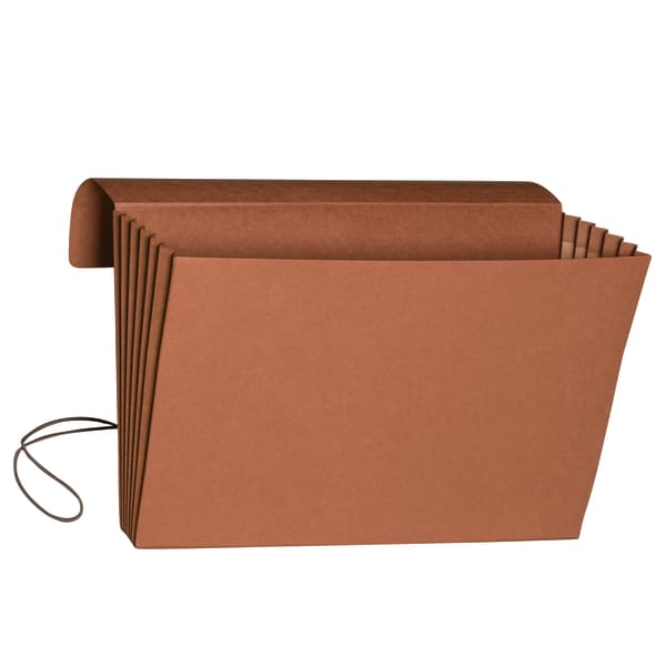 Smead Expanding Wallet, 5 1/4in Expansion, Extra-Wide Legal Size, 30% Recycled, Redrope