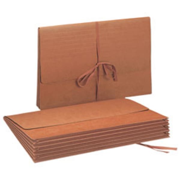 Smead Expanding Wallet With Flap, 5 1/4in Expansion, 10in x 15in, 30% Recycled, Redrope