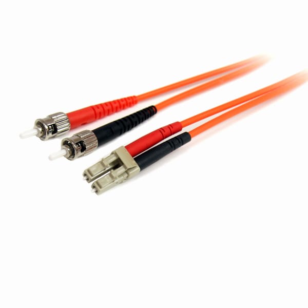 StarTech.com 1m Fiber Optic Cable - Multimode Duplex 62.5/125 - LSZH - LC/ST - OM1 - LC to ST Fiber Patch Cable - Connect fiber network devices for high-speed transfers with LSZH rated cable - 1m LC/ST Fiber Optic Cable